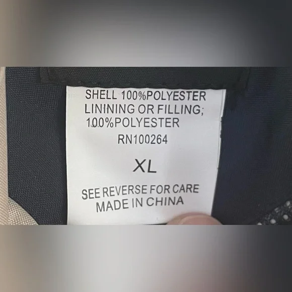 Bethany Beach Delaware men’s tan/navy full zip windbreaker with hood; XL - Picture 7 of 11